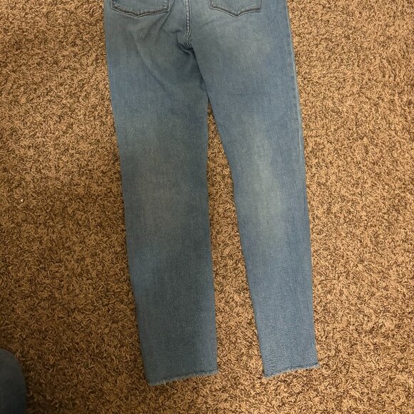 J. Crew Mercantile 9" High Rise Skinny Jeans 29 Light Blue Denim Raw Hem Zip Fly - Picture 3 of 3